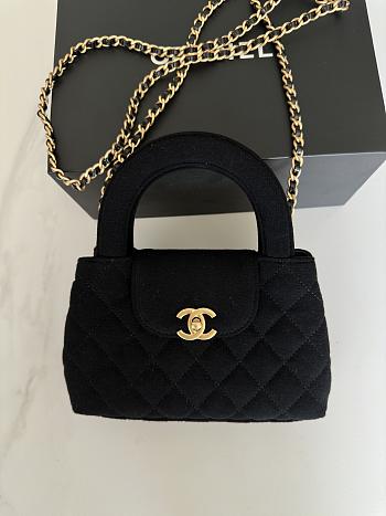 Okify CC Mini Shopping Bag Jersey Brushed Gold Tone Metal Black