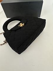 Okify CC Mini Shopping Bag Jersey Brushed Gold Tone Metal Black - 6