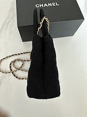 Okify CC Mini Shopping Bag Jersey Brushed Gold Tone Metal Black - 5
