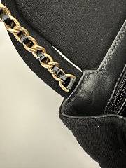 Okify CC Mini Shopping Bag Jersey Brushed Gold Tone Metal Black - 3
