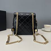 Okify CC Chain Melody Flap Backpack Quilted Caviar Black Gold Hardware - 4