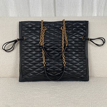 Okify YSL Pochon Matelasse Leather Shoulder Bag in Black