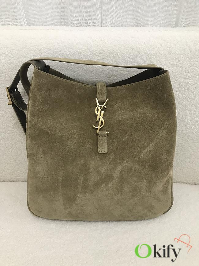 Okify YSL Le 5 A 7 Supple Large Suede Barley Green - 1