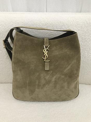 Okify YSL Le 5 A 7 Supple Large Suede Barley Green