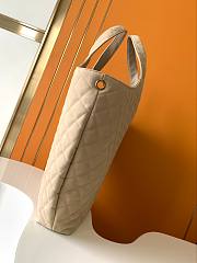 Okify YSL Icare Maxi Shopping Bag in Quilted Nubuck Suede Beige - 6