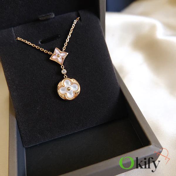 Okify LV Colour Blossom Necklace Pink Gold Pink Mother Of Pearl White Mother Of Pearl and Diamond Q94355 - 1
