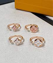 Okify LV Color Blossom Mini Star Ring Monogram with Pink Mother Of Pearl and Diamond  - 4