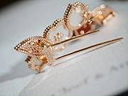 Okify VCA Brooch Lucky Spring Clip Rose Gold Carnelian Mother Of Pearl Onyx - 5