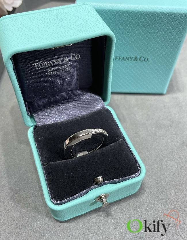 Okify Tiffany Lock Ring in White Gold with Diamonds - 1