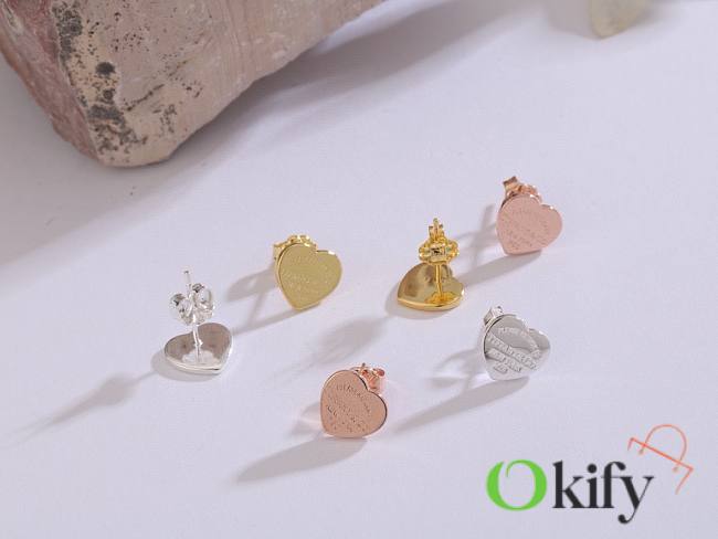 Okify Return to Tiffany Heart Tag Stud Earrings Mini - 1