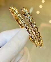 Okify Bvlgari Serpenti Viper 18 KT Yellow Gold Bracelet with Pave Diamonds - 4