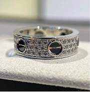 Okify Cartier Love Ring Diamond Paved Black Ceramic 6.5mm - 2