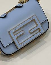 Okify Fendi Nano Baguette Charm Fendace Blue Leather Charm - 6