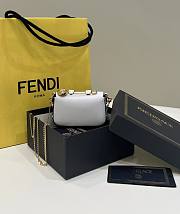 Okify Fendi Nano Baguette Charm Fendace White Leather Charm - 5