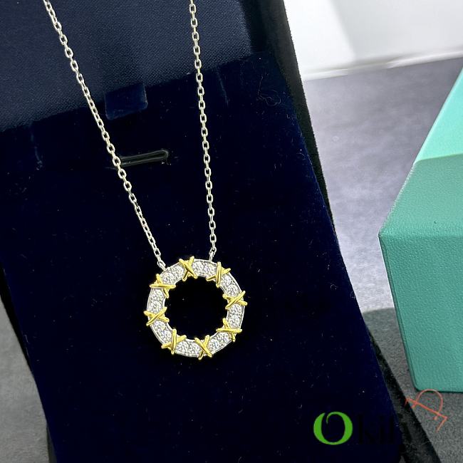 Okify Tiffany Schlumberger Sixteen Stone Circle Pendant Necklace - 1