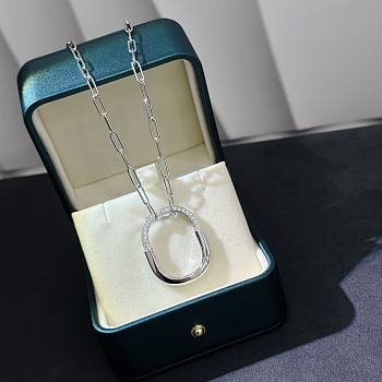 Okify Tiffany Lock Pendant in White Gold with Diamonds Medium