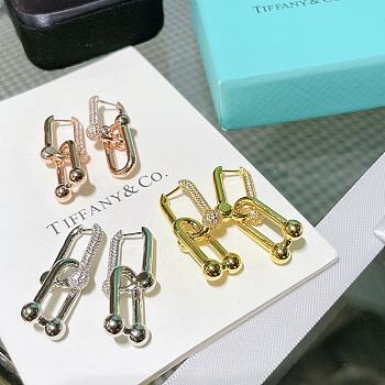 Okify Tiffany HardWear Large Link Earrings with Pave Diamonds