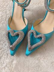 Okify Amina Muaddi Heart Shapped Tiffany Satin - 2