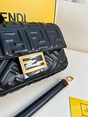 Okify Fendi Baguette Black Leather Bag - 4