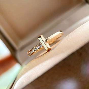 Okify Tiffany T T1 Ring in Rose Gold with Diamonds 2.5 mm