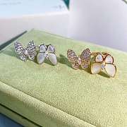 Okify VCA Two Butterfly Between The Finger Ring 18K Rose/ White Gold Diamond Mother Of Pearl - 6