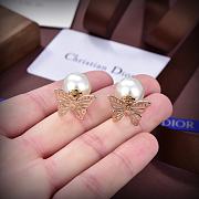 Okify Dior Special Packaging Tribales Earrings Gold Finish Metal and White Resin Pearls - 6