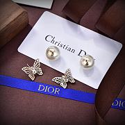 Okify Dior Special Packaging Tribales Earrings Gold Finish Metal and White Resin Pearls - 4