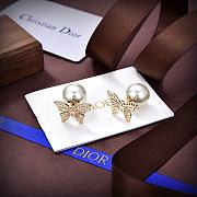 Okify Dior Special Packaging Tribales Earrings Gold Finish Metal and White Resin Pearls - 3