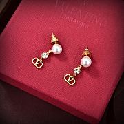 Okify Valentino Vlogo Signature Metal Pearl and Swarovski Crystal Earrings - 1