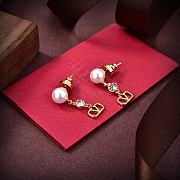 Okify Valentino Vlogo Signature Metal Pearl and Swarovski Crystal Earrings - 4