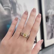 Okify Tiffany NovoYellow Diamond Engagement Ring with a Pave Diamond Platinum Band - 1