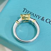 Okify Tiffany NovoYellow Diamond Engagement Ring with a Pave Diamond Platinum Band - 5