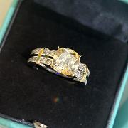 Okify Tiffany NovoYellow Diamond Engagement Ring with a Pave Diamond Platinum Band - 2