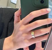 Okify Tiffany NovoYellow Diamond Engagement Ring with a Pave Diamond Platinum Band - 3