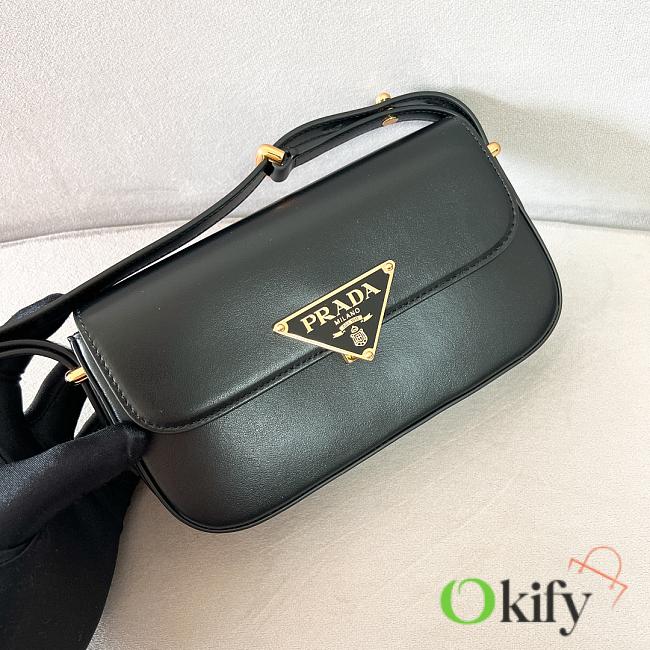 Okify Prada Leather Shoulder Bag Black  - 1
