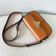Okify Prada Leather Shoulder Bag Brown - 2