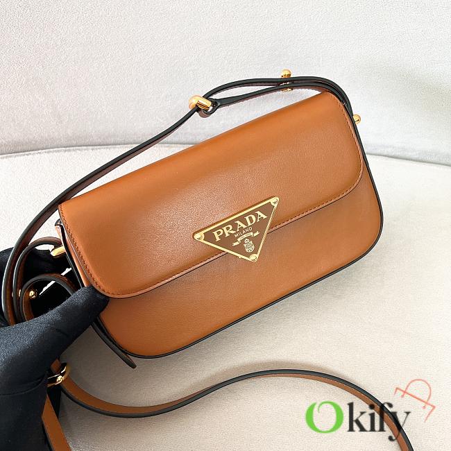 Okify Prada Leather Shoulder Bag Brown - 1