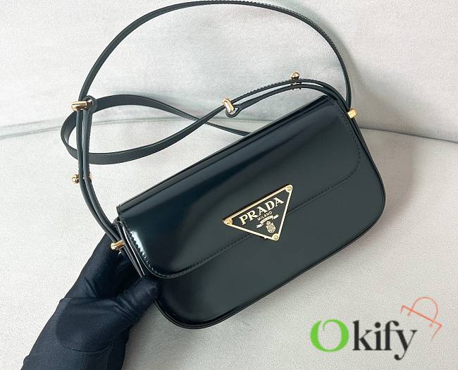 Okify Prada Patent Leather Shoulder Bag Black - 1