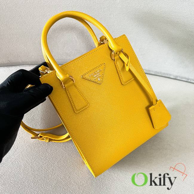 Okify Prada Saffiano Leather Handbag Sunny Yellow - 1