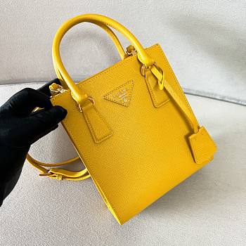 Okify Prada Saffiano Leather Handbag Sunny Yellow