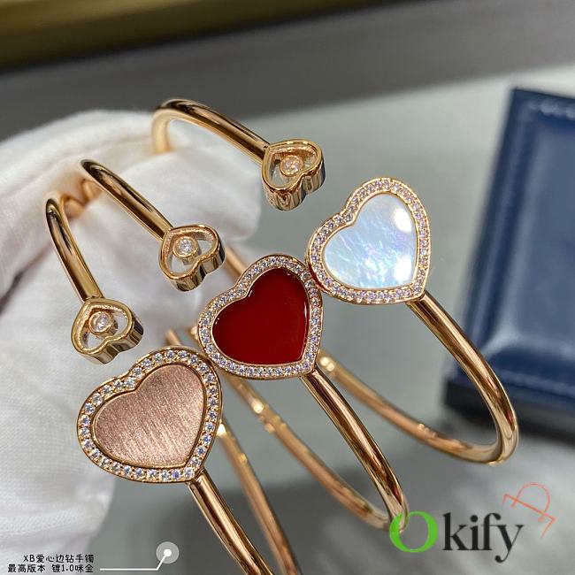 Okify Chopard Happy Hearts Bangle Ethical Rose Gold Diamonds - 1