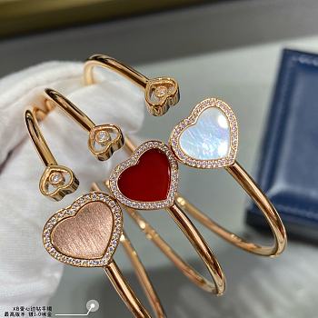 Okify Chopard Happy Hearts Bangle Ethical Rose Gold Diamonds