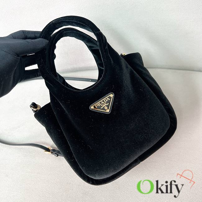 Okify Prada Padded Velvet Mini Handbag Black - 1