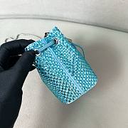 Okify Prada Embellished Satin Mini Pouch Blue - 6