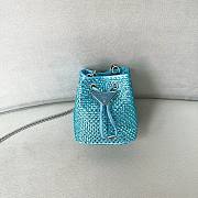 Okify Prada Embellished Satin Mini Pouch Blue - 2