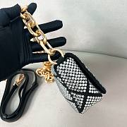 Okify Prada Satin Mini Bag with Crystals Black White - 5