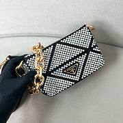 Okify Prada Satin Mini Bag with Crystals Black White - 4