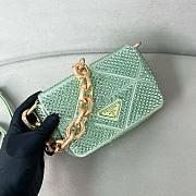 Okify Prada Satin Mini Bag with Crystals Green - 4