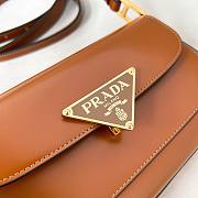 Okify Prada Brushed Leather Shoulder Bag Brown  - 2