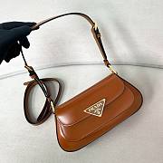 Okify Prada Brushed Leather Shoulder Bag Brown  - 3